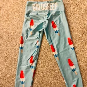 Blue “bomb pop” Goldsheep Leggings